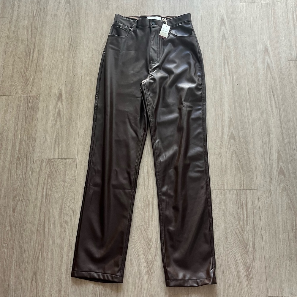 NWT Abercrombie Brown Leather Pants 29L